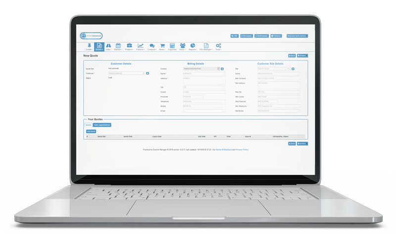 Online Estimates and Quoting System