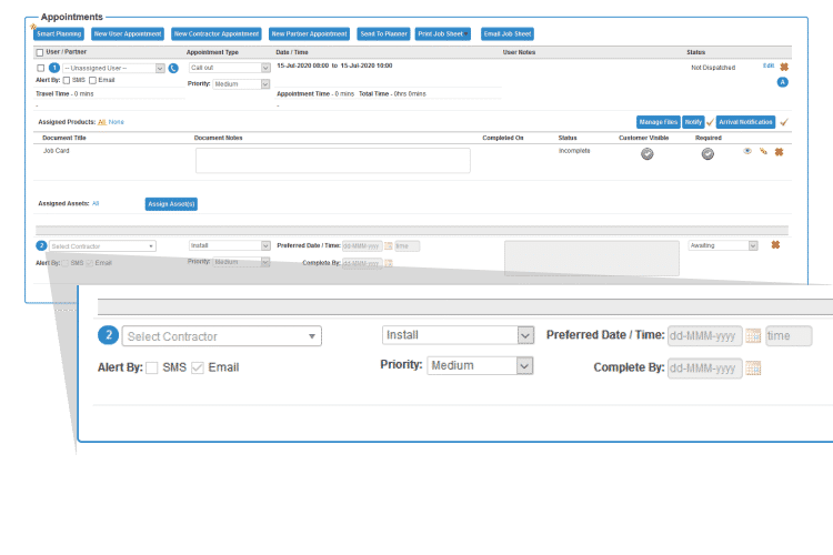 Contractor and sub-contractor appointments - Work Order Software