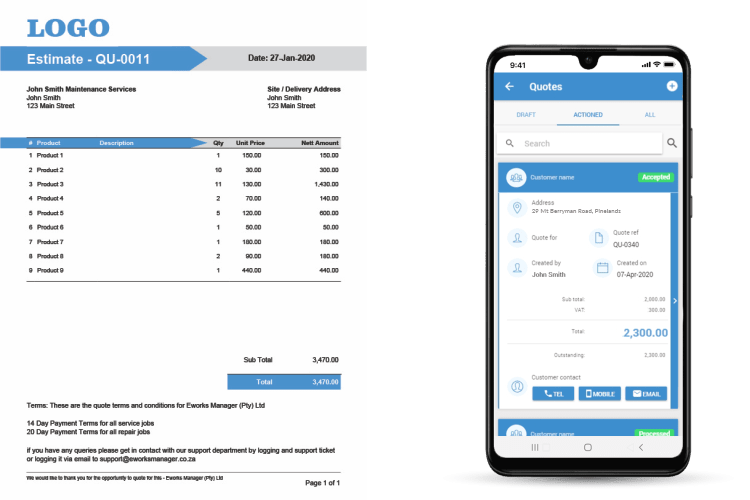 Online Quotation Software - Customised Quote Templates