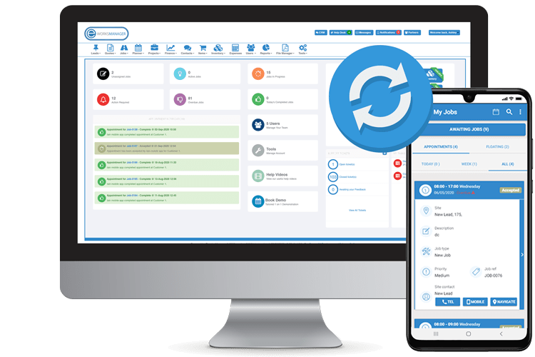 Mobile App Syncs to the System
